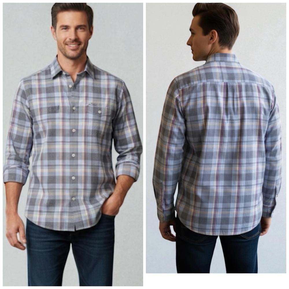 Tommy Bahama Men’s Button Down Plaid Cotton Shirt Medium